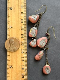 Image 5 of Red Pebble cascade earrings