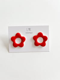 Paire de boucles d'oreilles céramique FLORILA rouge 