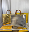 Silver & Gold Meltalic Medium Tote F- ENDI