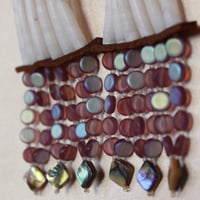 Image 5 of 5 Tier Purple Dentalium Earrings with Abalone