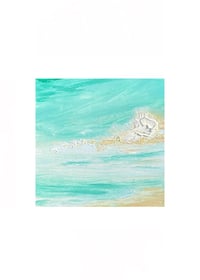 Image 1 of “mint sea” oil on gesso board 2.5 x 2.5 inches 