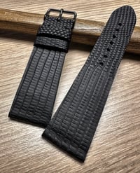 Image 1 of Rubberised Black Lizard Watch Strap