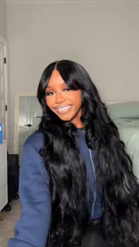 Image 1 of 30inch jet black 13*6 full lace frontal wig,