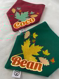 Image 3 of Autumn Leaves Personalised Fall Dog Bandana