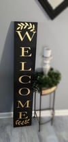 4ft Black and Gold Welcome sign