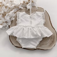 Image 3 of Newborn girls body-dress - Mathilde - off white