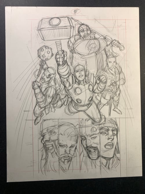 Image of CAPTAIN AMERICA x VOLSTAGG #1 pg14 UNUSED original art