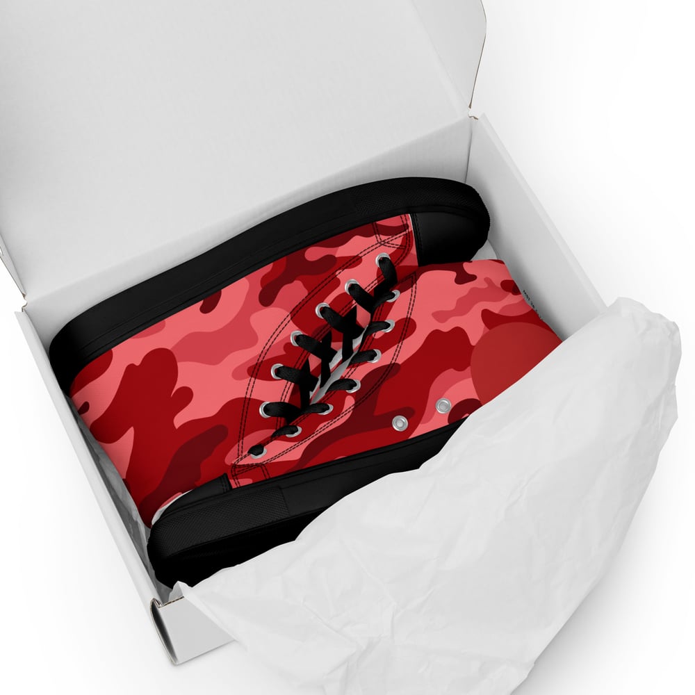 ZEN EXP - Red Camo Men’s high top canvas shoes