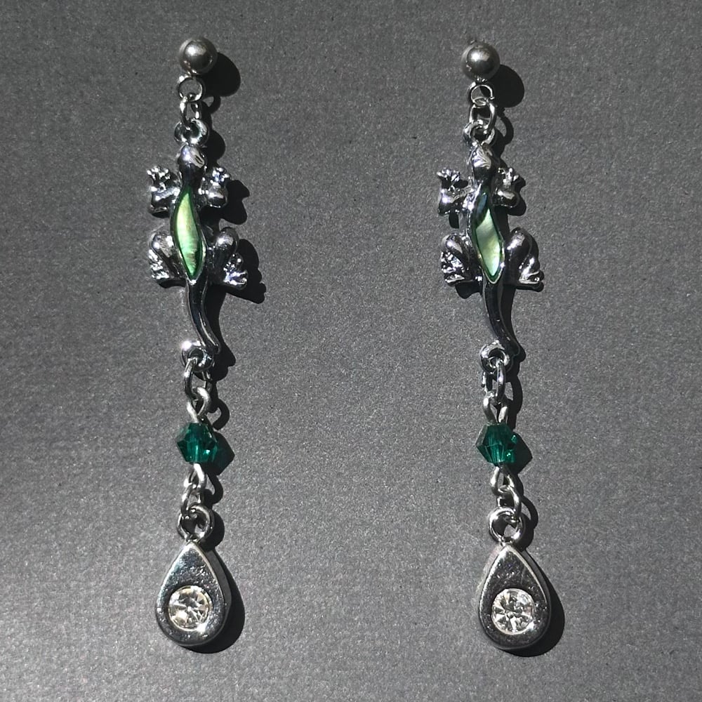 Image of abalone lizard earrings