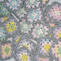 Image 5 of 100 Crochet Granny Squares Lemonade Colour Scheme 3-inch Size 