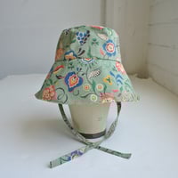 Image 1 of Reworked Sun Hat 40S Floral Fabric M