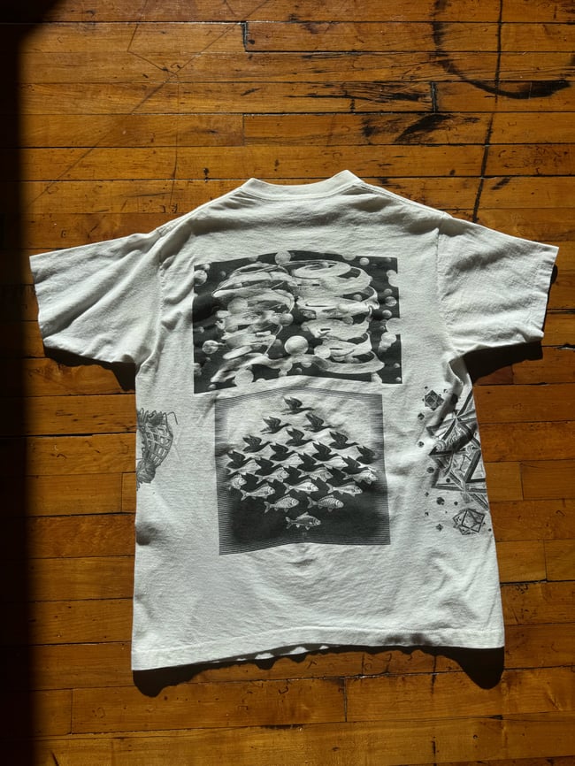 Vintage 90'S Sof Tee By Jays M.C.Escher AOP/ Full Print
