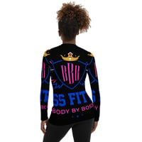 Image 2 of BOSSFITTED Black Neon Pink and Blue Women's Compression Shirt