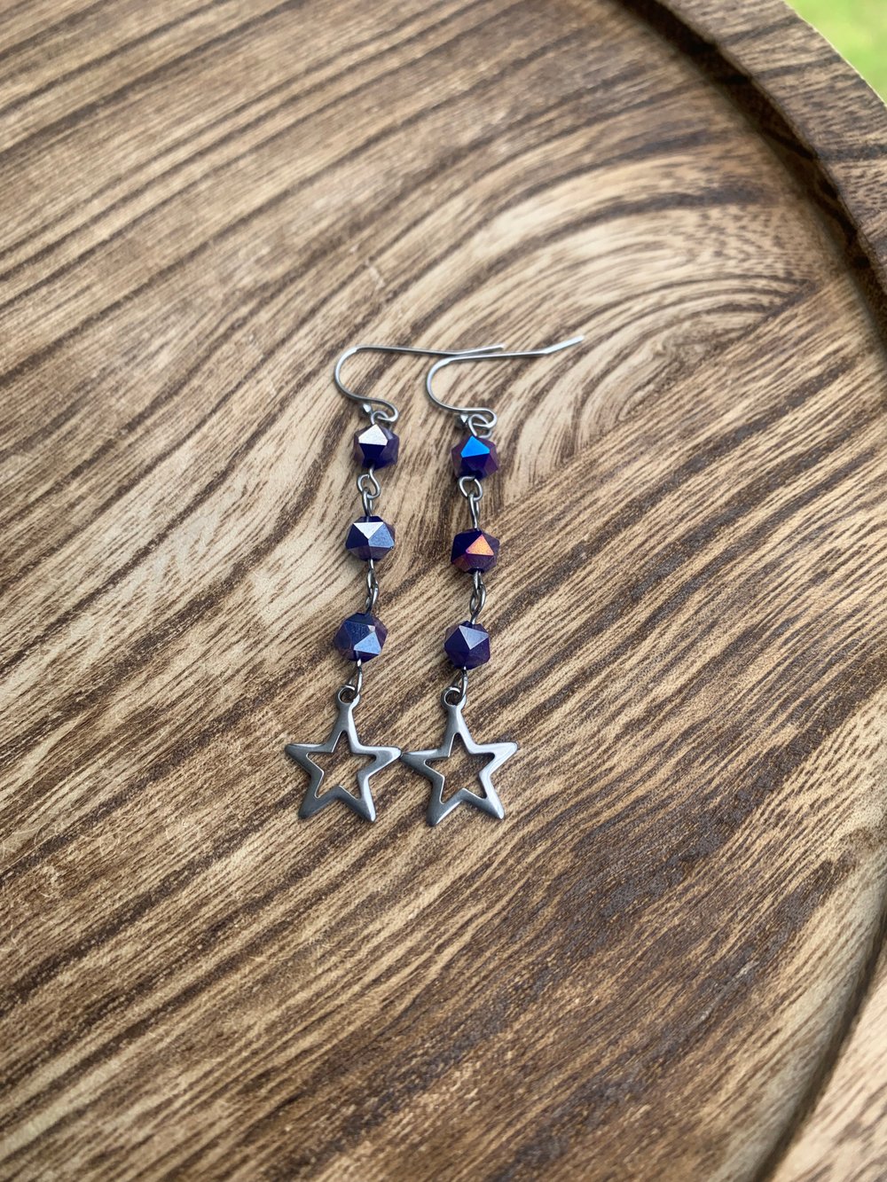 beaded star earrings