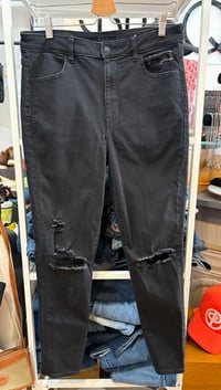 American Eagle black wash distressed denim jeans 