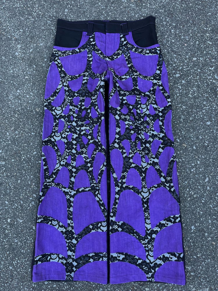Image of PURPLE LACE WEB PANTS 
