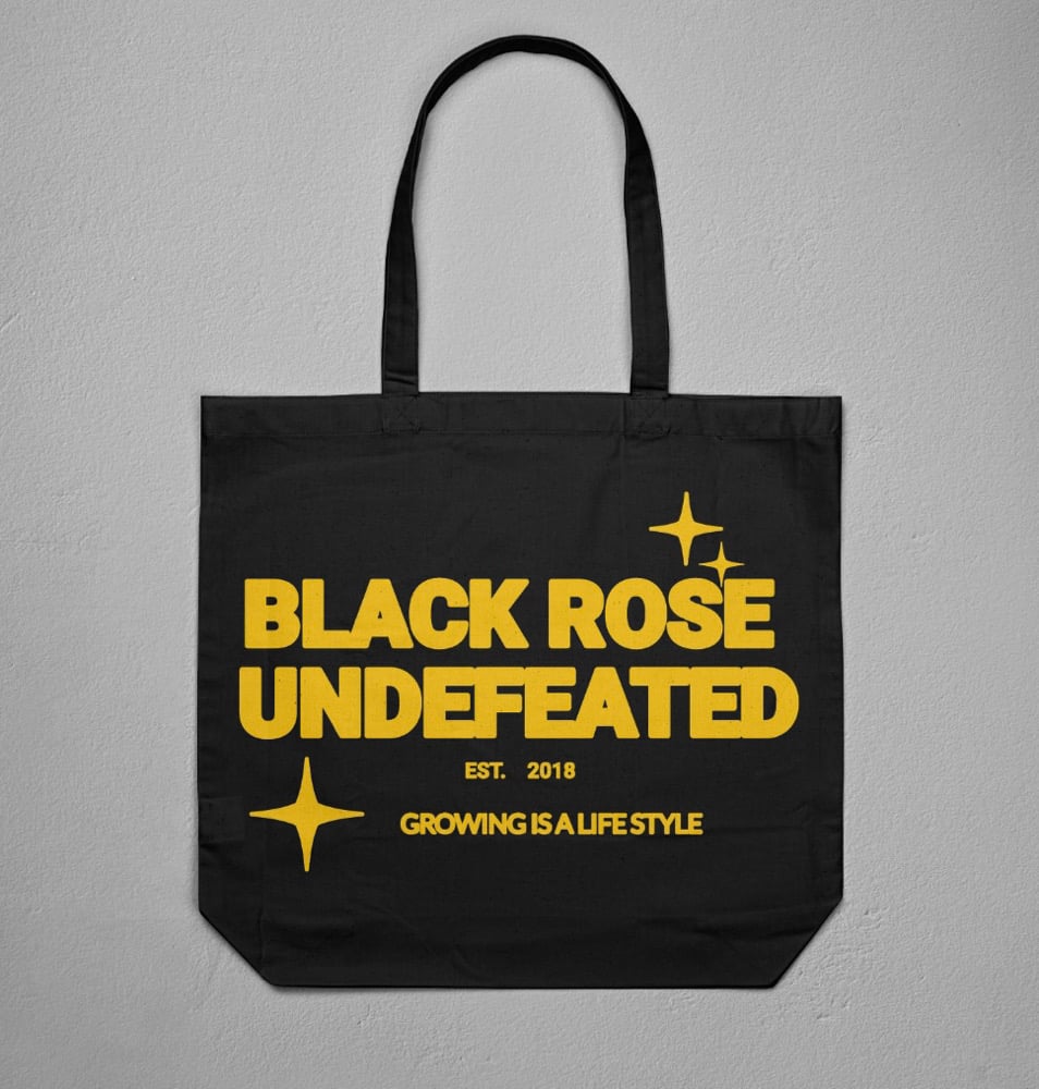 Image of black rose tote bags 