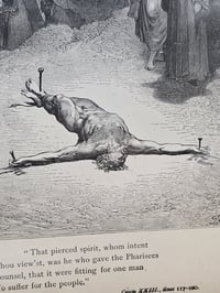 Image 4 of LARGE STATEMENT PIECE "1800's Dante Inferno Gustave Dore" page with preserved spider web - A
