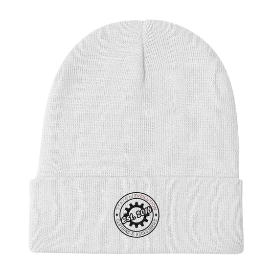 Image of State of Evolution EST 2016 Embroidered Beanie (Black circle)