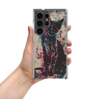 Image 3 of Colorful Watercolor Black Cat Painting Clear Case for Samsung®