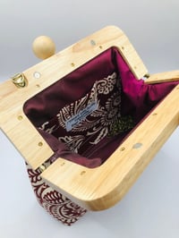 Image 3 of Burgundy Paisley Clutch