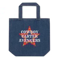 Image 1 of Cowboy Carter Avengers Organic Denim Tote Bag