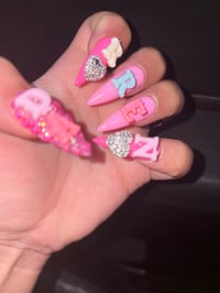 Image 2 of  Stiletto custom name press on nails