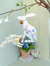 Country Floral Hanging Hares ( Set of 2 )