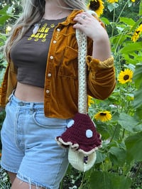 Image 5 of Mushroom mini crochet backpack 