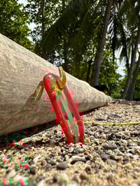 Image 3 of Surfboard Pendant Ketchup Red and Plantphibian Green 