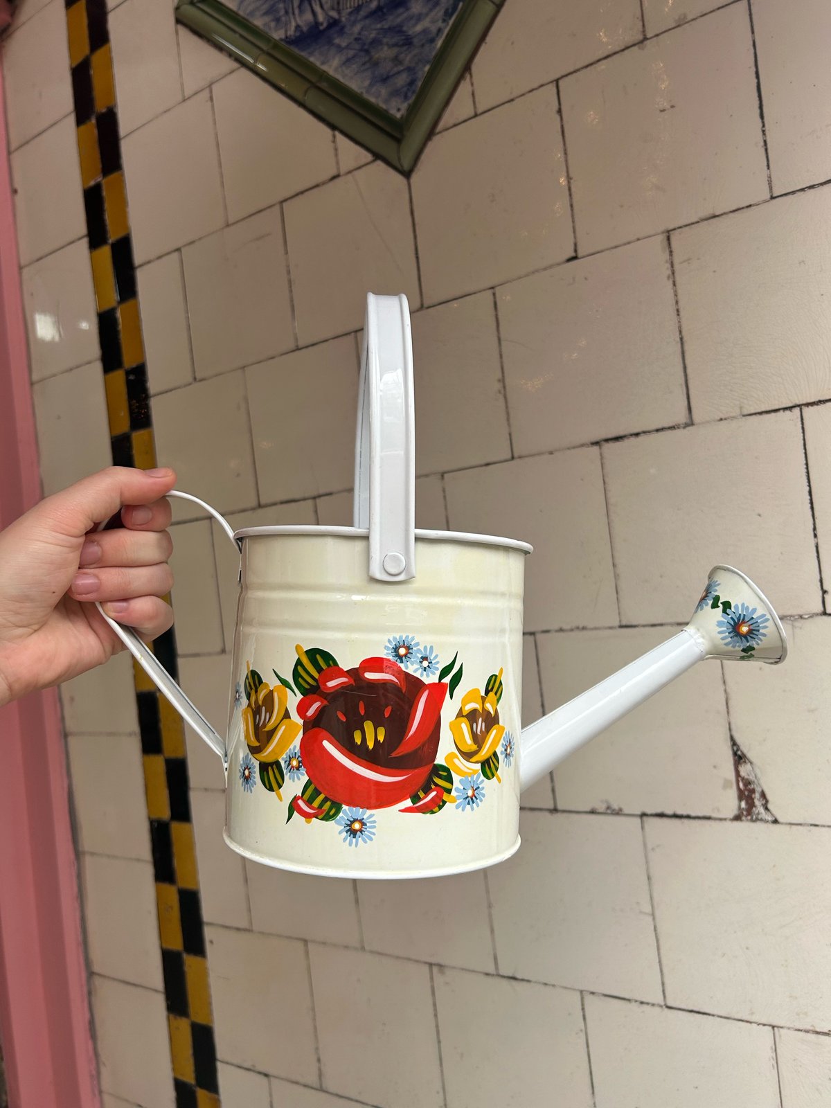 Image of Watering Can with Canal Boat Roses *DISCOUNTED*