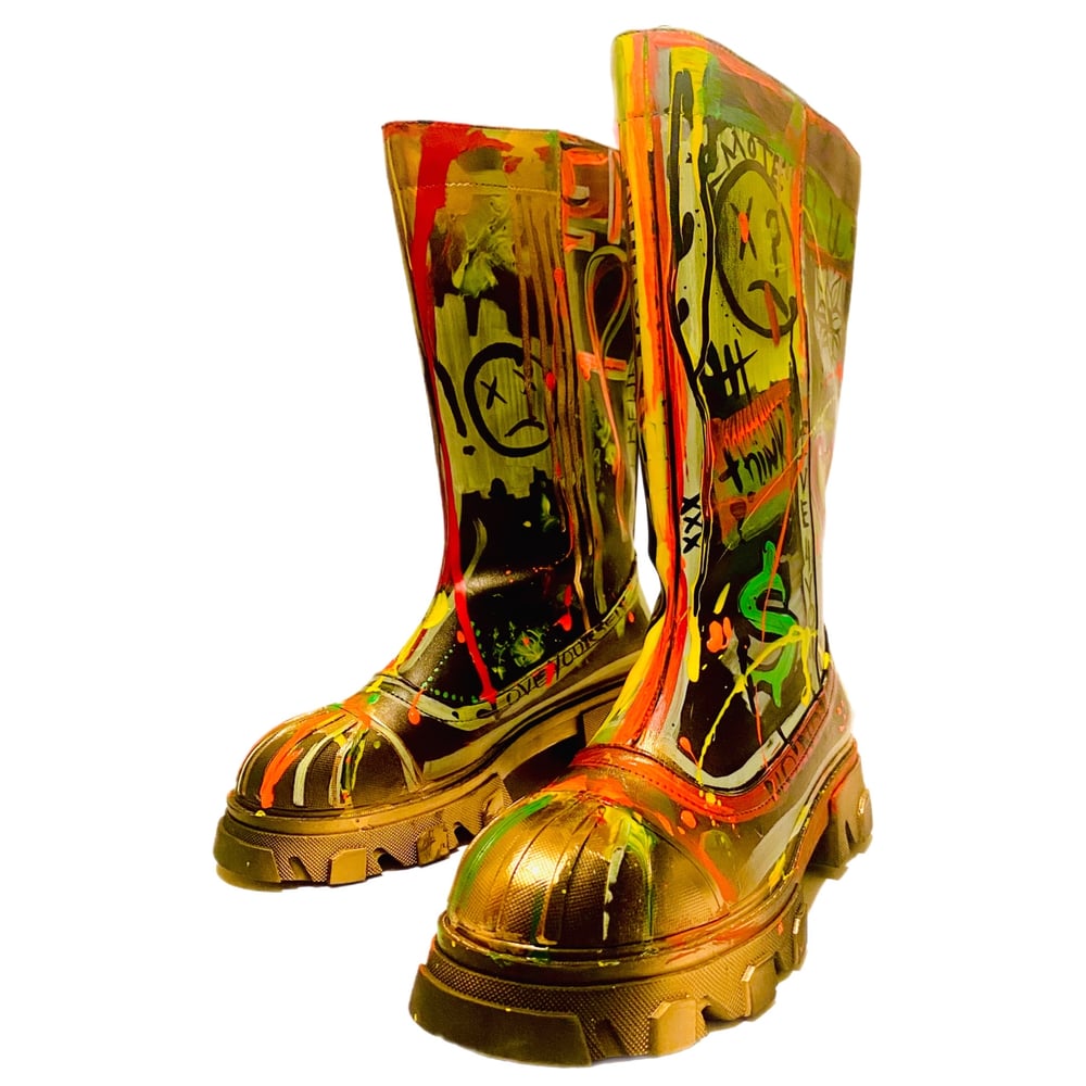 Image of Customized by Terrell Maurice GRAFFITI BOOTS (PUBLIC DESIRE) 
