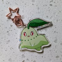 Image 1 of Chikorita double sided charm