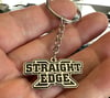 Bright Silver Metallic “Straight Edge” metal Keychain