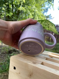 Image 3 of Dieffenbachia in Lilac "I'd rather be at home with my dog" Mug