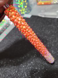 Image 2 of Orange & White Rhinestone Pen