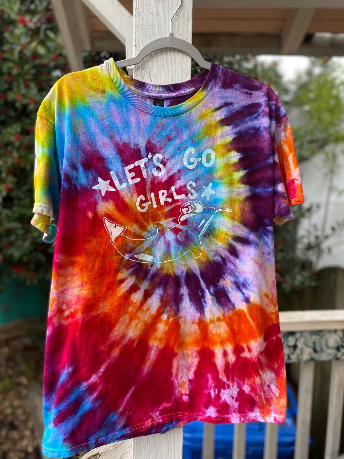 Image of LARGE Lets Go Girls Orca Tie Dye Shirt 1