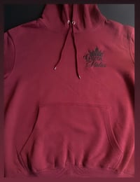 Image 1 of BURGUNDY Hoodie (Unisex) with Embroidered Logos *Matches Burgundy Joggers