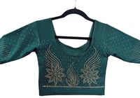 Image 1 of Heena Green_Premium Quality Stonework Stretchable Blouse