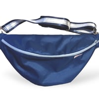 Image 5 of Large navy waterproof bumbag with grey zip