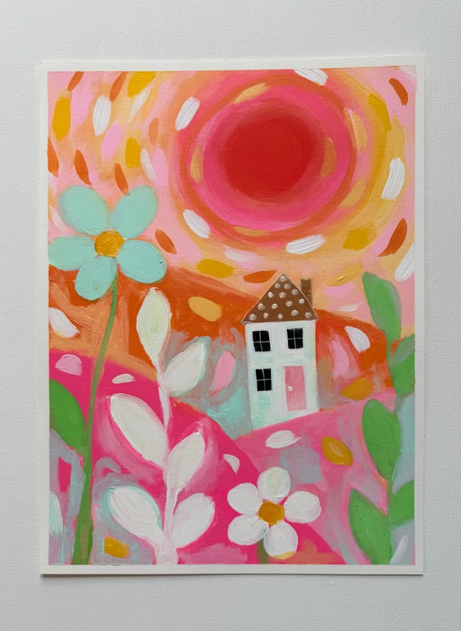 Citrus sunburst. Original 9x12 paper painting.