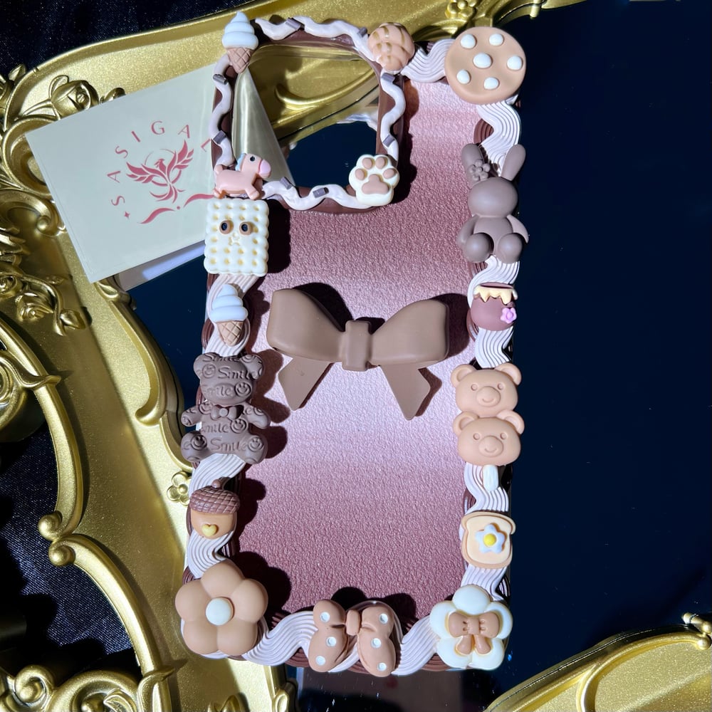 Image of Brown Tiramisu Dessert Inspired Decoden Phone Case For All Brand 