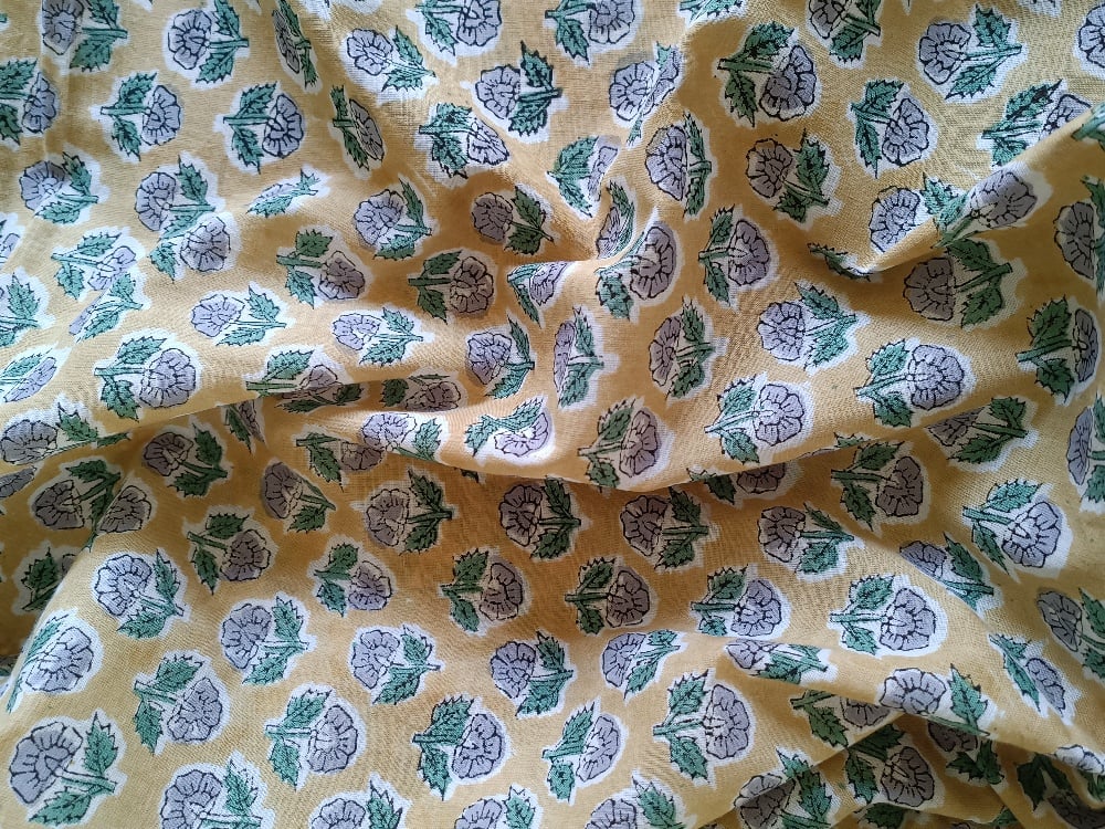 Image of Namasté fabric fleurs de moutarde 