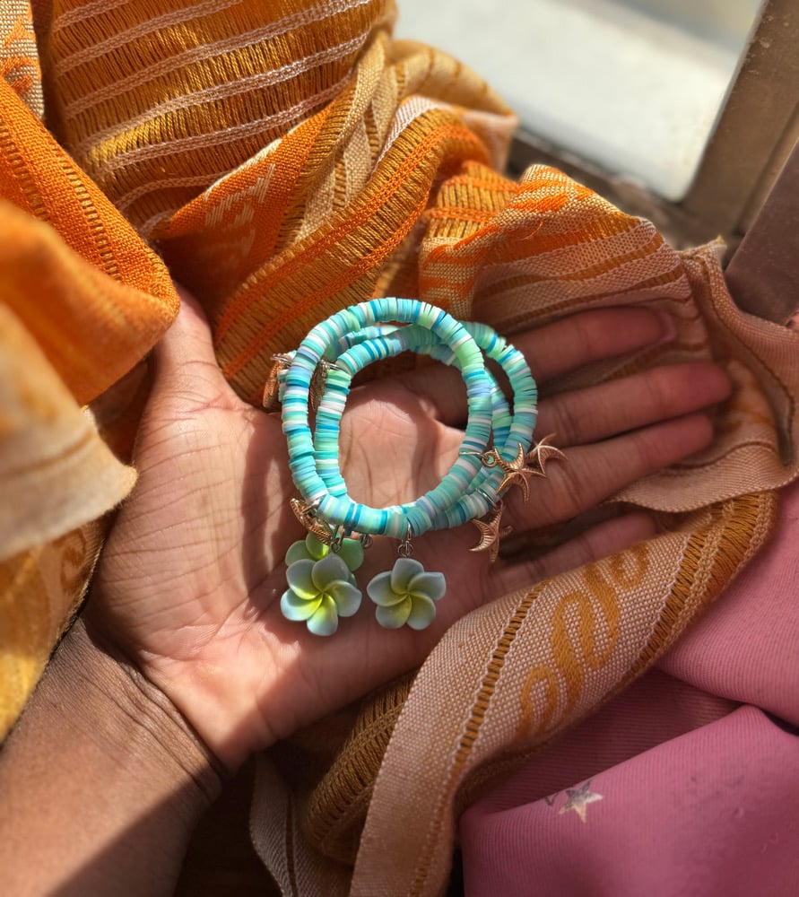 Image of Forest n Beachy Glass/Clay Bracelets