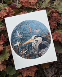 Image 2 of "A Heron's Love letter to the lilies" PRINT
