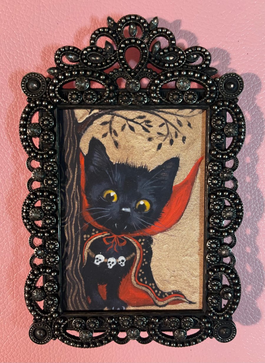 Image of "Scaredy Count Catula" Framed print