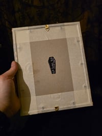 Image 5 of " 2 way Crucifix" 1800's bible page with preserved spider web - A