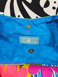 Image 3 of Bright mod flowers shoulder bag made from vintage fabric