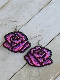 Image 1 of Neon Rose earrings 