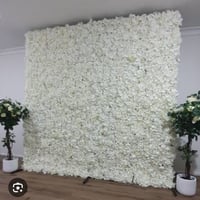 Image 3 of 8x8ft(2.4x2.4m) flower backdrop all white for rent only 
